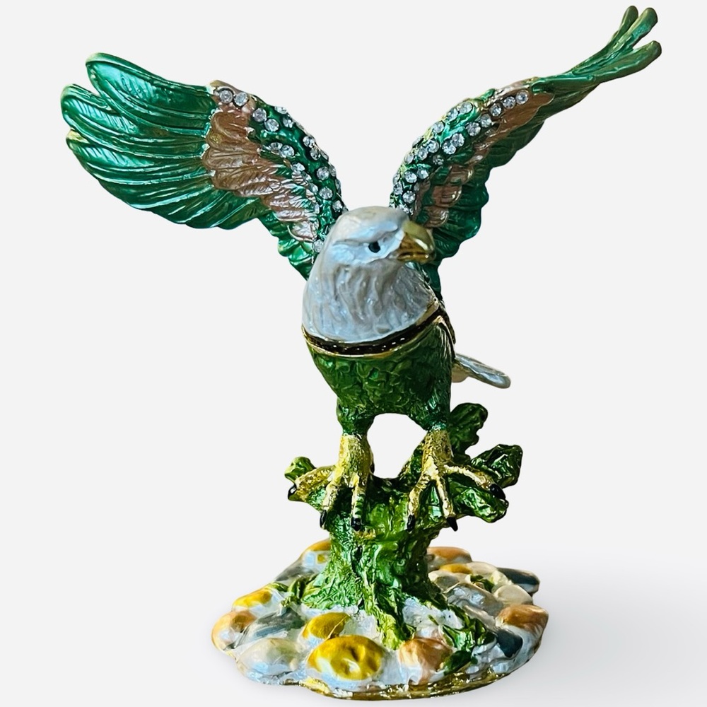 Vintage Ciel Collectibles Bald Eagle Hinged Trinket Box - Picture 3 of 10